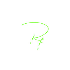 RF initial handwritten calligraphy, for monogram and logo
