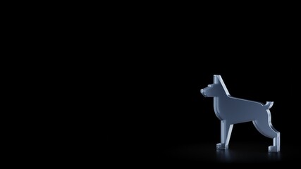 Obraz premium 3d rendering frosted glass symbol of dog isolated with reflection