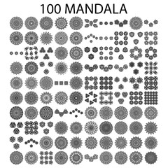 various mandala collections - 100. Ethnic Mandala ornament. Round pattern set.
