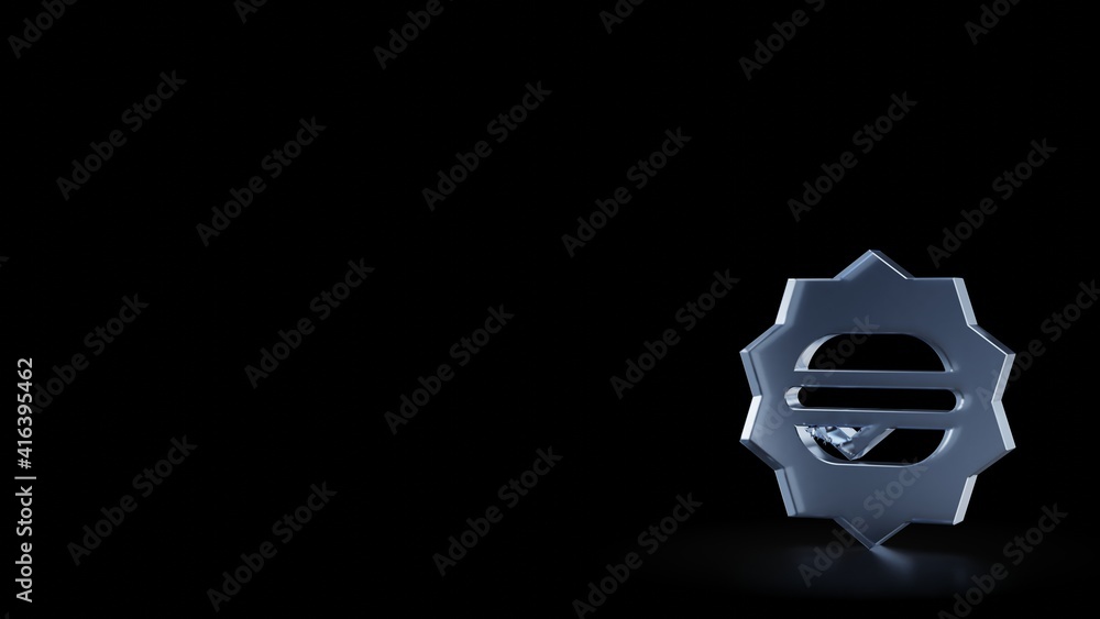 Poster 3d rendering frosted glass symbol of burger isolated with reflection