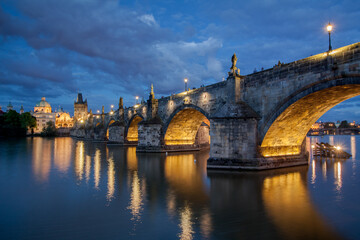 charles bridge at night