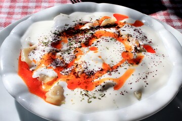 Turkish food - manti, Sirince, Turkey