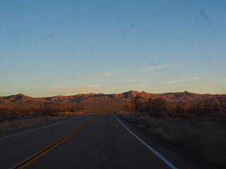 Mojave Desert at Sunset in California