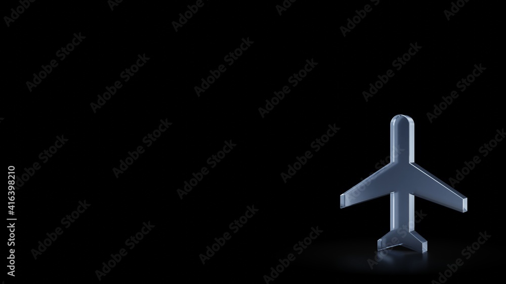 Poster 3d rendering frosted glass symbol of technology isolated with reflection