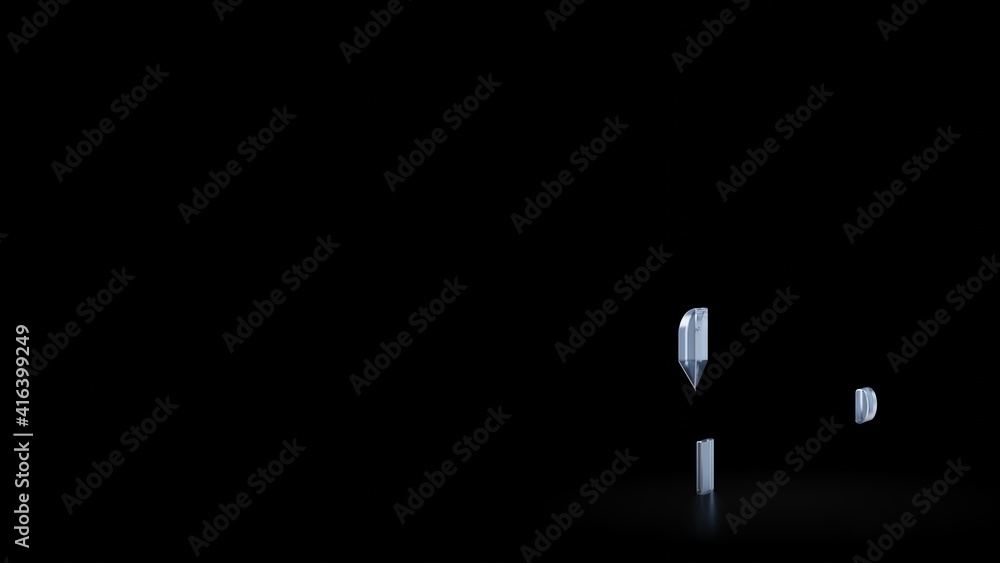 Poster 3d rendering frosted glass symbol of space shuttle isolated with reflection