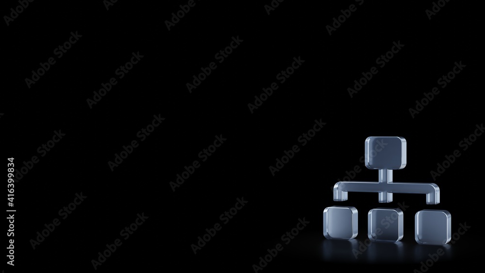 Poster 3d rendering frosted glass symbol of sitemap isolated with reflection