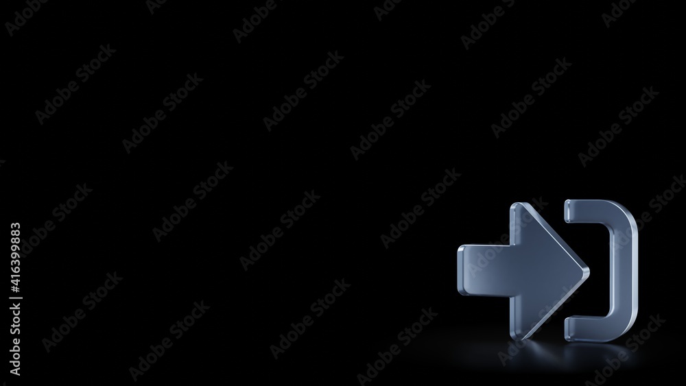 Poster 3d rendering frosted glass symbol of sign in alt isolated with reflection