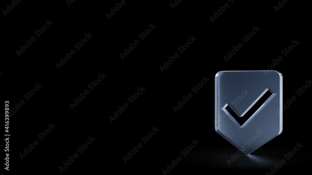 Poster 3d rendering frosted glass symbol of signal isolated with reflection
