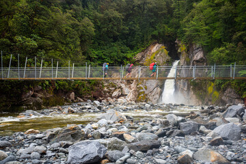 Giant Gate falls, Milford track, New Zealand