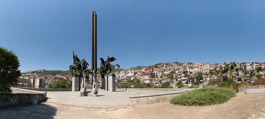 monument to the Asen Dynasty in the town of Veliko Tarnovo in central Bulgaria