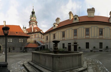 Obraz premium courtyard of the castle in Český Krumlov in the south of the Czech Republic