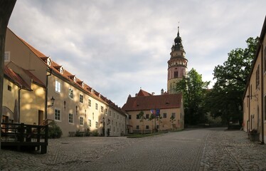 Fototapeta na wymiar courtyard of the castle in Český Krumlov in the south of the Czech Republic