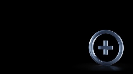 3d rendering frosted glass symbol of round isolated with reflection