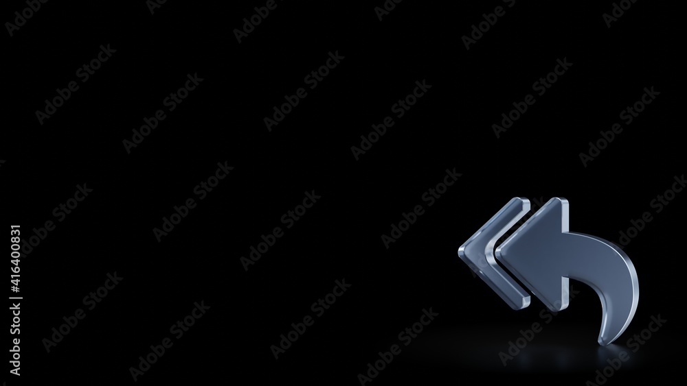 Aufkleber 3d rendering frosted glass symbol of reply all isolated with reflection