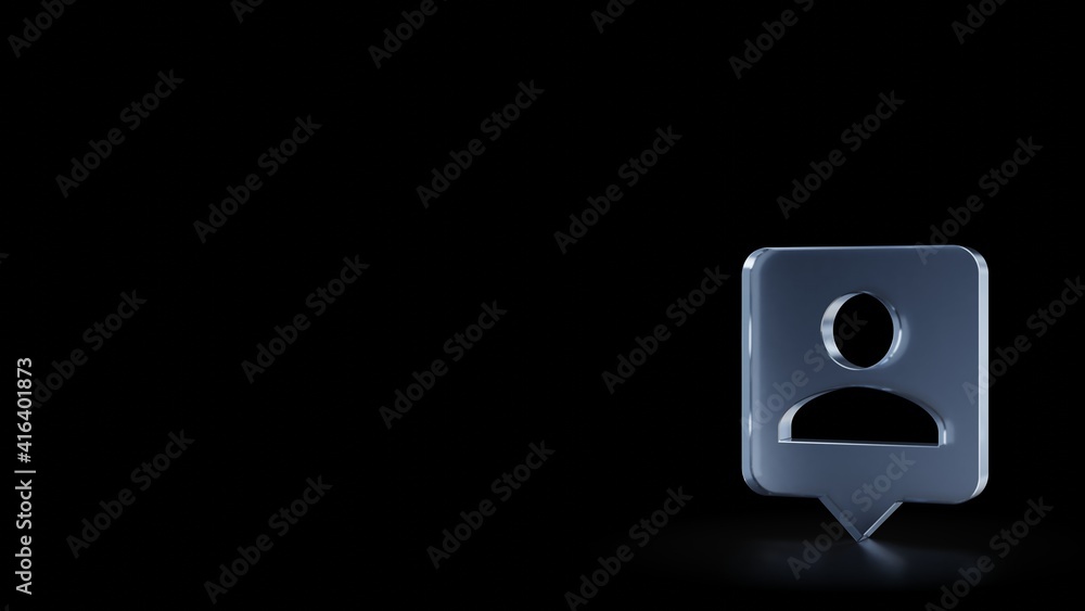 Poster 3d rendering frosted glass symbol of pin isolated with reflection