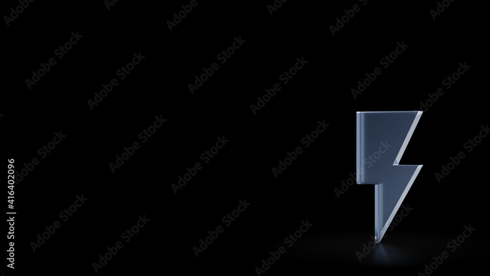 Poster 3d rendering frosted glass symbol of photo isolated with reflection