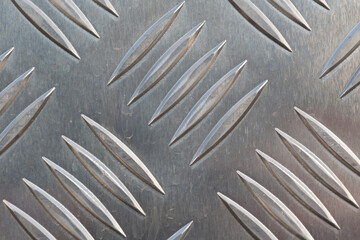 Background in metal plate with pattern as background or texture in silver metal and aluminium