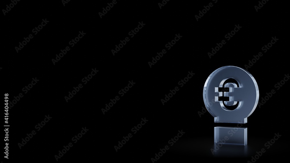 Poster 3d rendering frosted glass symbol of idea isolated with reflection