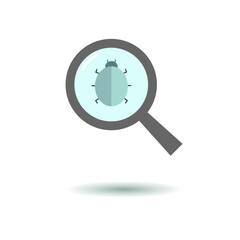 Beetle under a magnifying glass.