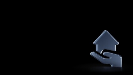 Fototapeta premium 3d rendering frosted glass symbol of house isolated with reflection