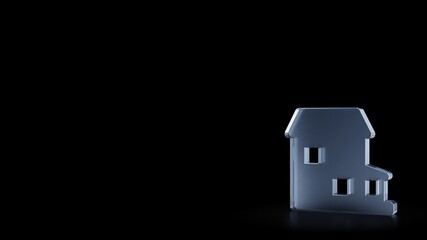 3d rendering frosted glass symbol of house isolated with reflection