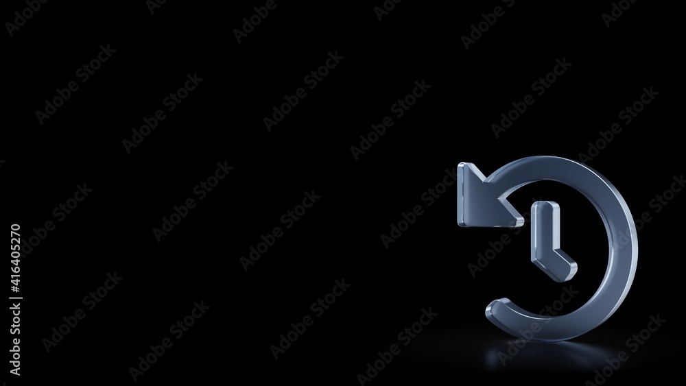 Poster 3d rendering frosted glass symbol of history isolated with reflection