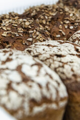 Craft bread on the table at the bakery. The concept of small industries and healthy food