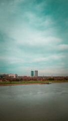 Naklejka premium View of the Sava river in Belgrade.