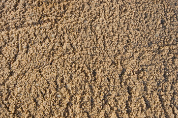 Top view of brown sand texture in sunlight