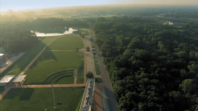 Aerial: Malcolm W. Martin Memorial Park, St Louis River. Missouri, USA