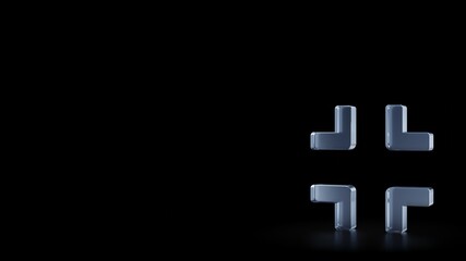 Obraz premium 3d rendering frosted glass symbol of compress isolated with reflection