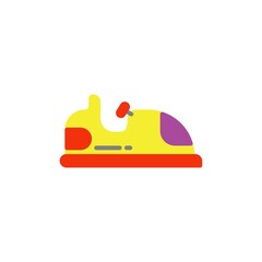 bumper car flat Icon.carnival and tool vector illustration on white background