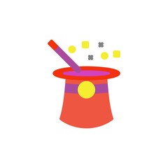 magic hat flat Icon.carnival and tool vector illustration on white background