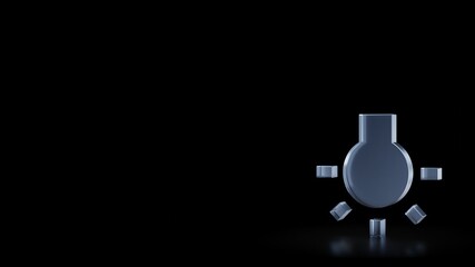 3d rendering frosted glass symbol of bulb isolated with reflection