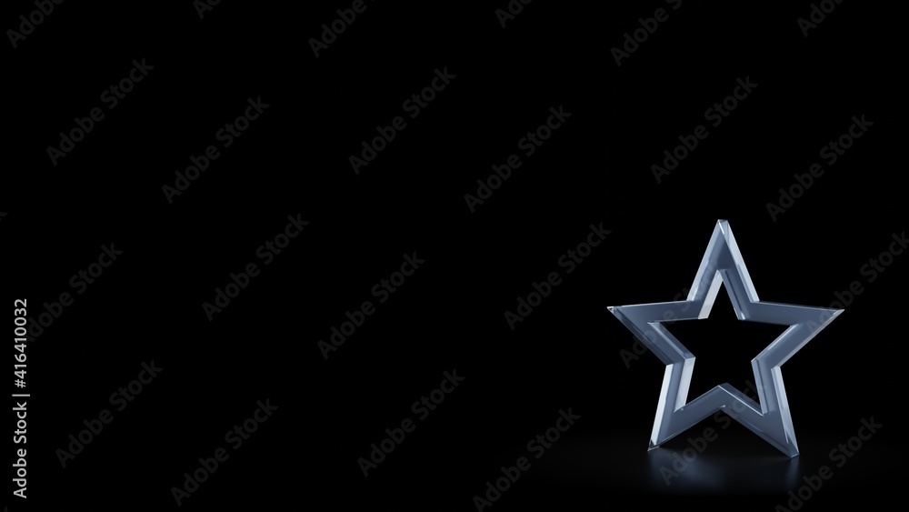 Poster 3d rendering frosted glass symbol of bookmark button isolated with reflection