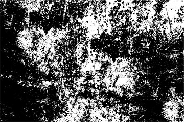 Grunge background black and white. Texture of chips, cracks, scratches, scuffs, dust, dirt. Dark monochrome surface. Old vintage vector pattern