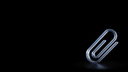 Obraz premium 3d rendering frosted glass symbol of attachment isolated with reflection