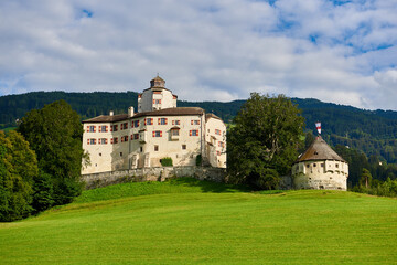 Friedberg Castle in Tirol. Austrian Alps.