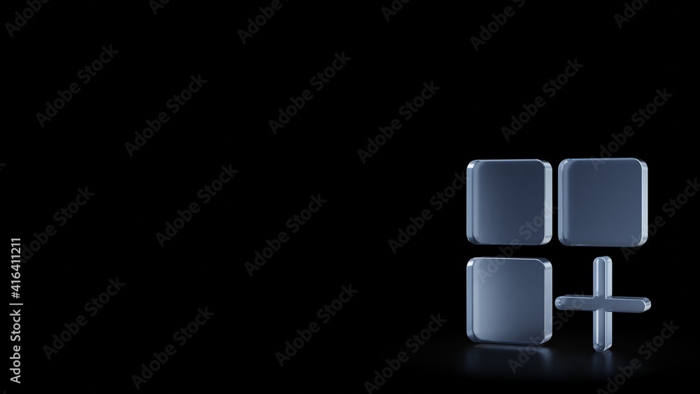 Aufkleber 3d rendering frosted glass symbol of mobile app isolated with reflection