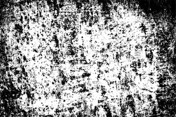 Grunge background black and white. Texture of chips, cracks, scratches, scuffs, dust, dirt. Dark monochrome surface. Old vintage vector pattern