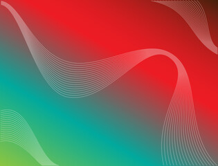 Light leak background with dominant red and blue color gradations and wavy sonar lines