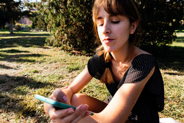 Woman looking at her phone