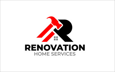 Illustration vector graphic of renovation, home repair, and building concept logo design template