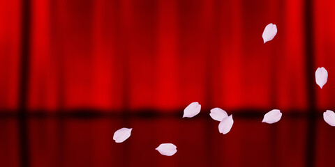 red stage curtains