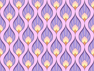 Seamless pastel pattern. Template for fabric or wrapping. Modern textile. Geometric. Stylish background. Abstract decor. Pink. Purple. Beige. Fashionable color combinations. Trends. Wallpapers.