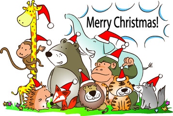 vector cartoon Christmas card