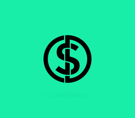 isolated dollar currency money logo icon vector image