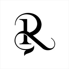 initials monogram letter R luxury logo design vector template - obrazy, fototapety, plakaty