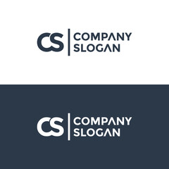 Initials monogram CS letter business logo design vector.	