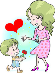 vector cartoon mother's Day Card